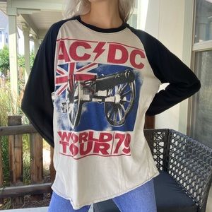 AC/DC world tour graphic baseball t-shirt XL